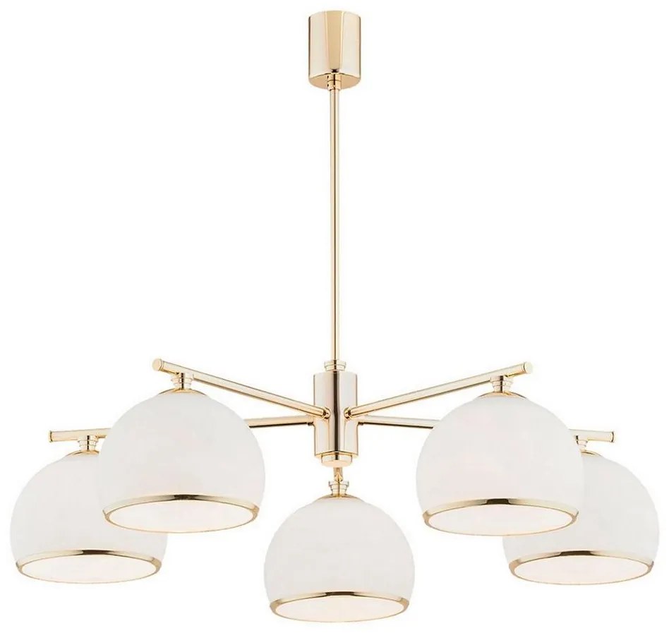 Argon 2088 - Luster na tyči MARBELLA 5xE27/15W/230V mosadz