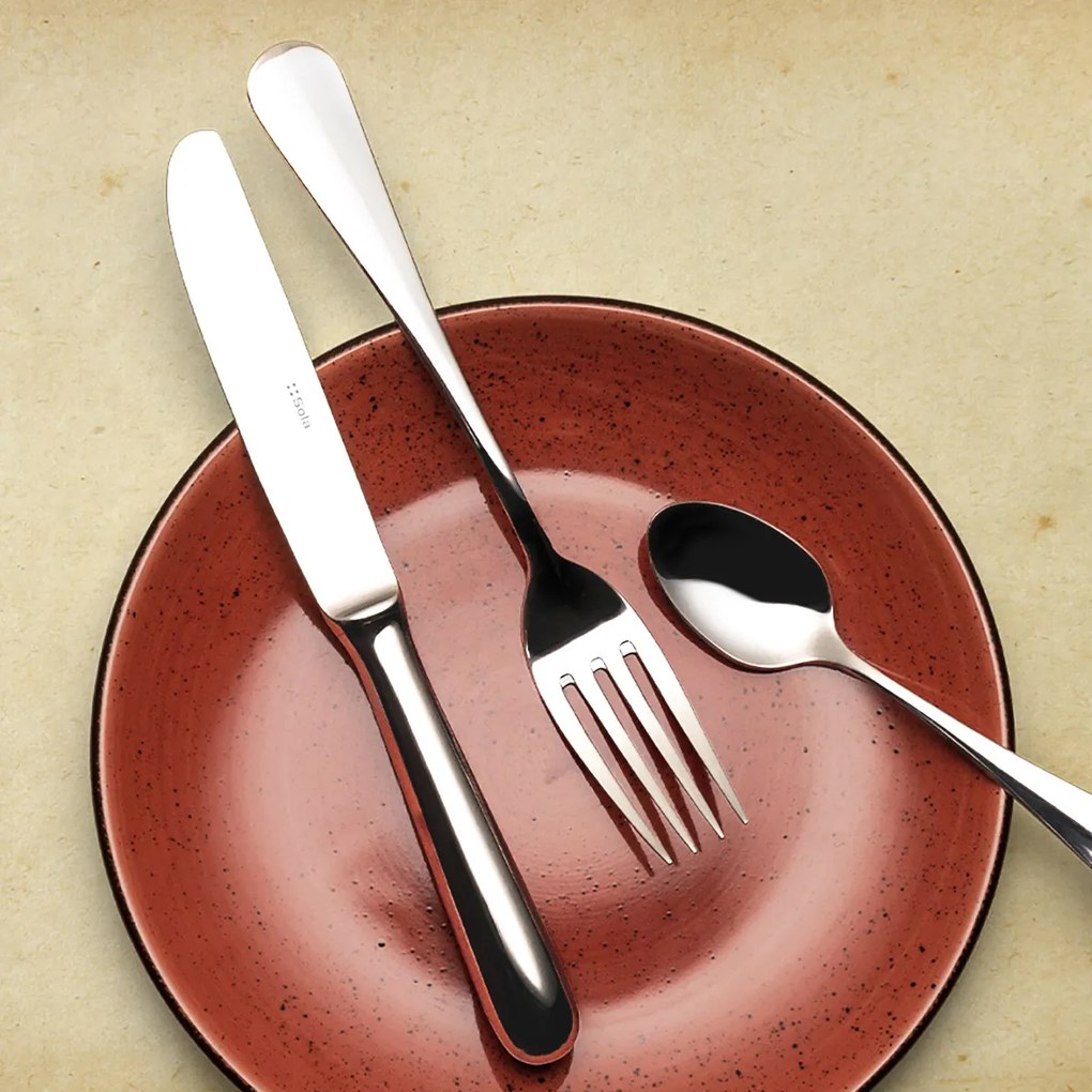 Príborový set 24 ks - nôž s dutou rúčkou a krátkou čepeľou – Baguette postriebrený - 100942