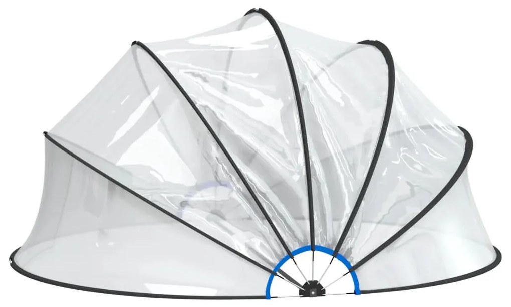 Bazénová kupola s držiakom okrúhla 500x250 cm PVC