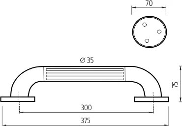 Nimco Madlo plastové 300x35 mm - BM 1035-05