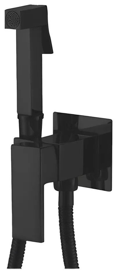 Aqualine - Bidetová batéria so sprškou na podomietkovú inštaláciu matná čierna