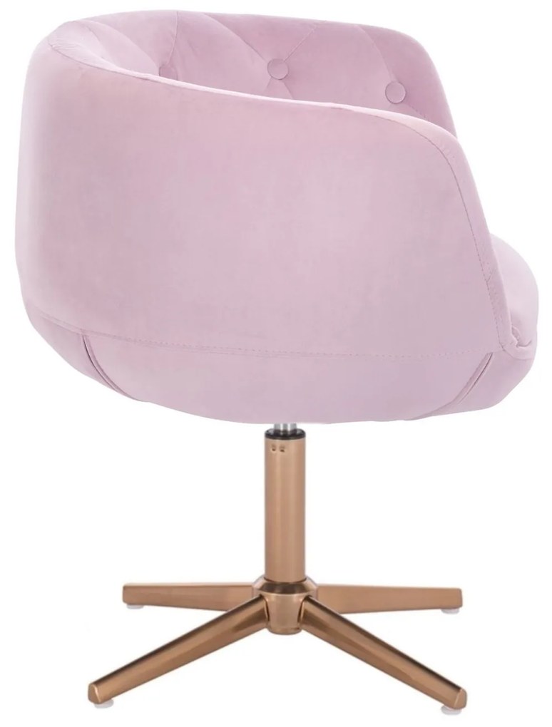 LuxuryForm DESIGN Kreslo MONTANA VELUR na zlatom kríži - levanduľa