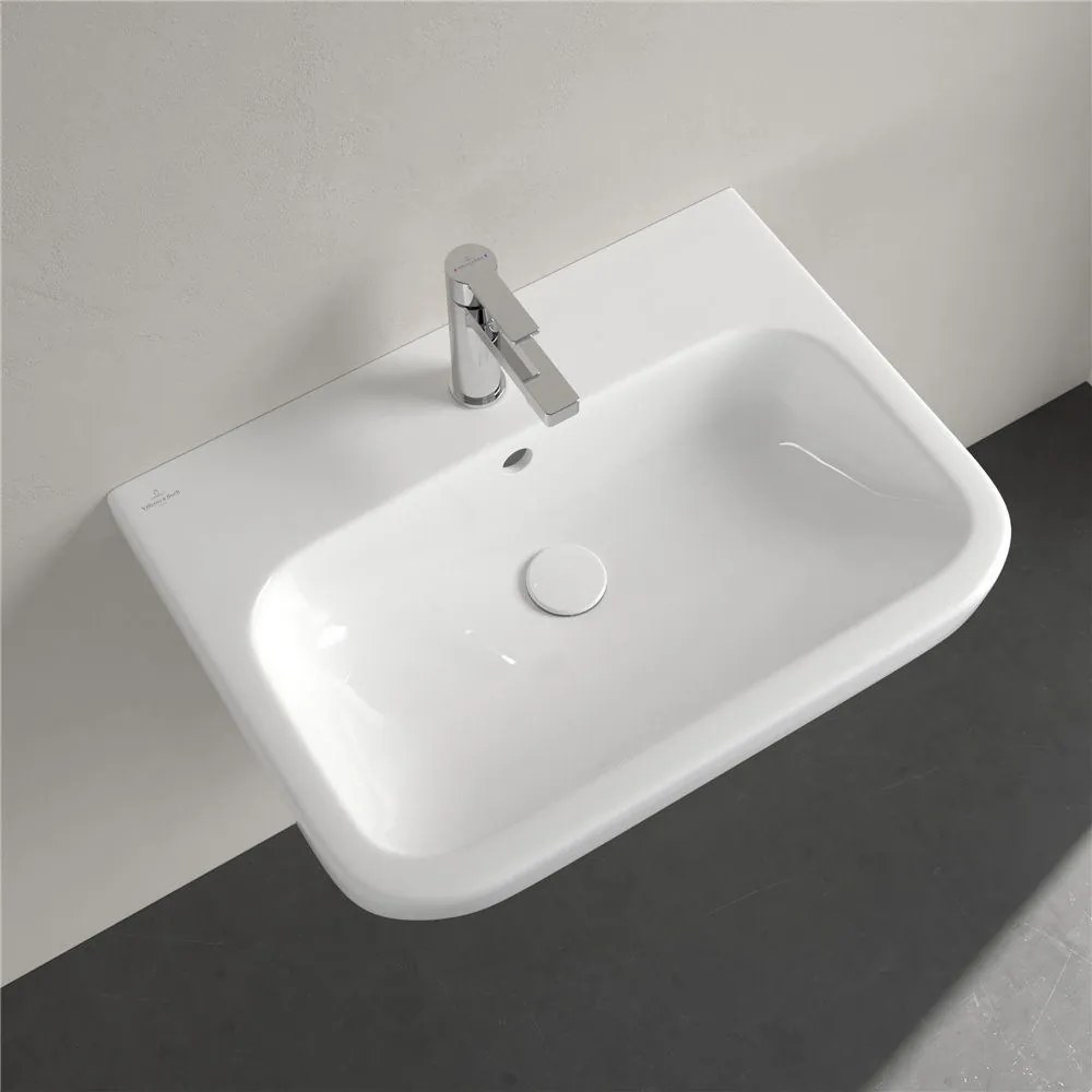 VILLEROY & BOCH Architectura závesné umývadlo s otvorom, s prepadom, 650 x 470 mm, biela alpská, 41886501