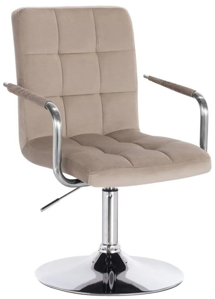 LuxuryForm DESIGN Stolička VERONA VELUR na striebornom tanieri - latte