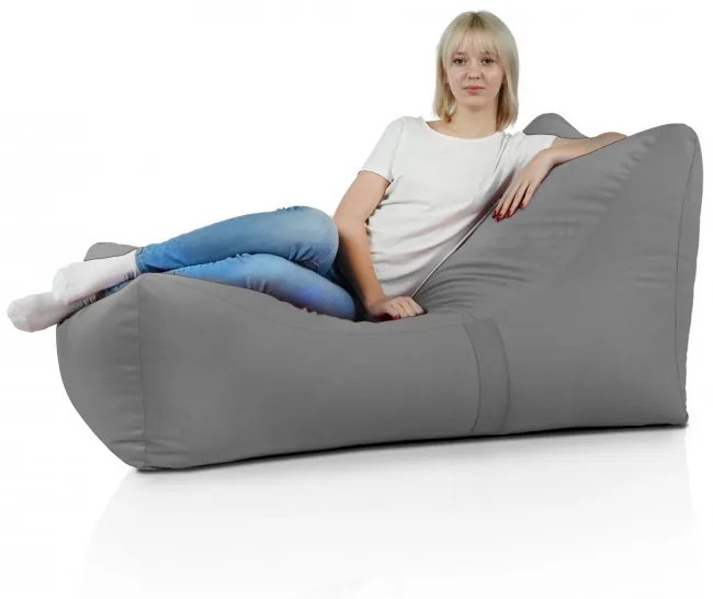 Leňoška LOUNGE ATENA plyš oceľ