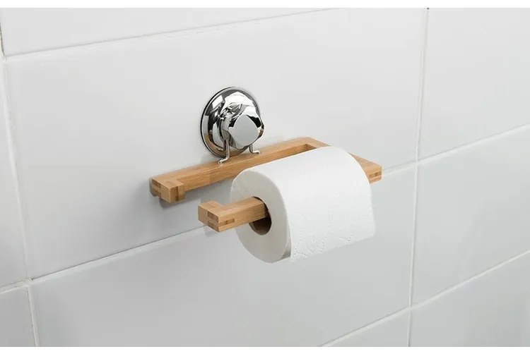 Držiak na toaletný papier Compactor Bestlock, prírodné drevo