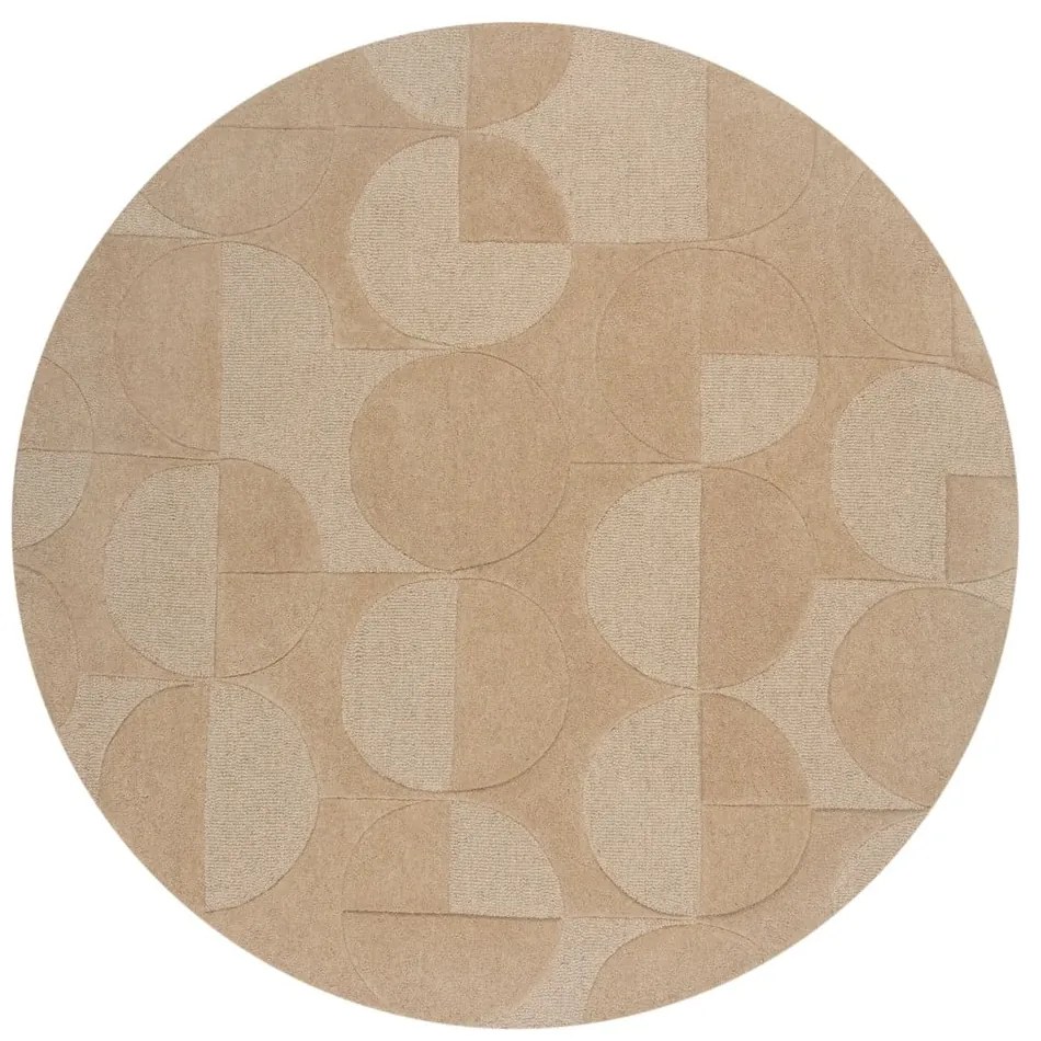 Béžový vlnený okrúhly koberec ø 160 cm Gigi - Flair Rugs