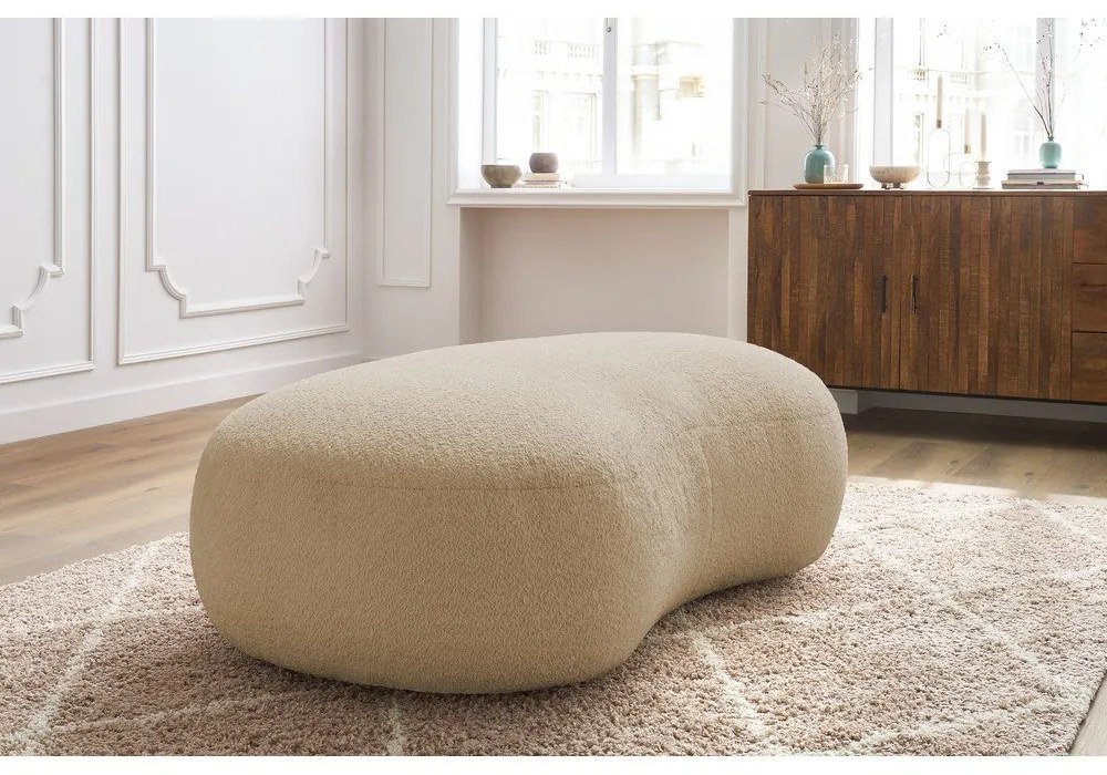 Béžová podnožka z textílie bouclé Saint-Germain – Bobochic Paris