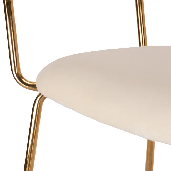 Jedálenská stolička LOUIS zamatová, zlatá / béžová