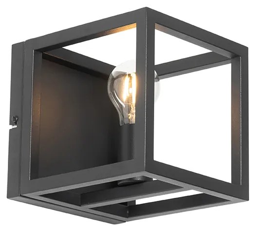 Priemyselná nástenná lampa čierna - Cage