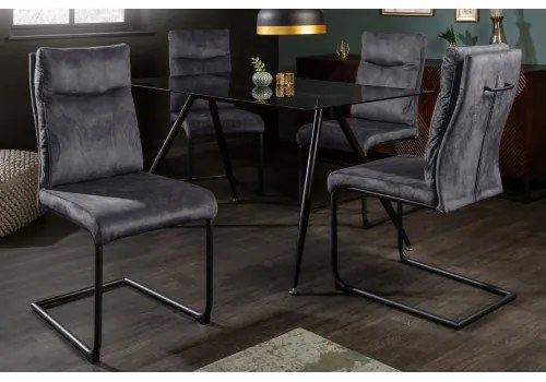Stolička 41168 Comfort Zamat Šedá  - Komfort-nábytok