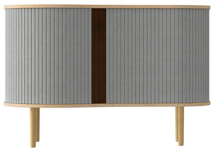 Nízka komoda v dekore duba v sivo-prírodnej farbe s posuvnými dverami 100x67 cm Audacious – UMAGE