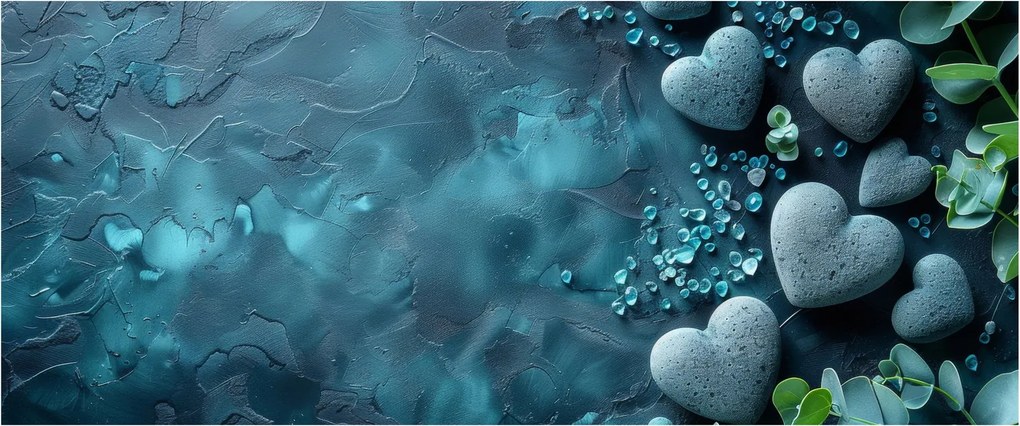 Obraz - Kamene tvaru srdca (120x50 cm)