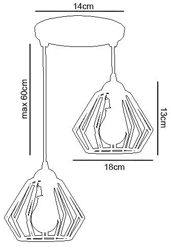 Luster na lanku CEED 2xE27/60W/230V