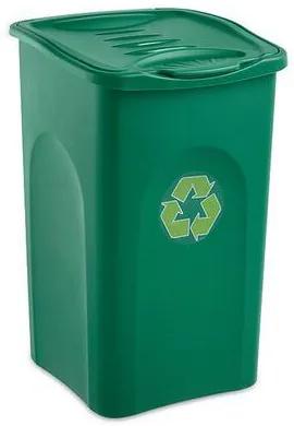 Plastový odpadkový kôš BEGREEN na triedený odpad, objem 50 l, zelený