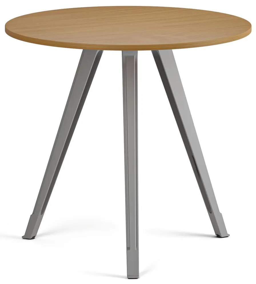 Konferenčný stôl PRIMO ZEN, priemer 80 cm, sivostrieborná podnož, buk