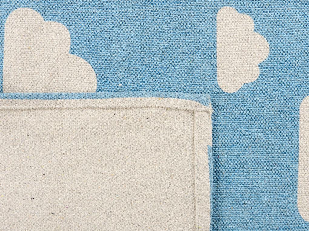 Detský bavlnený koberec so vzorom 60 x 90 cm modrý GWALIJAR Beliani