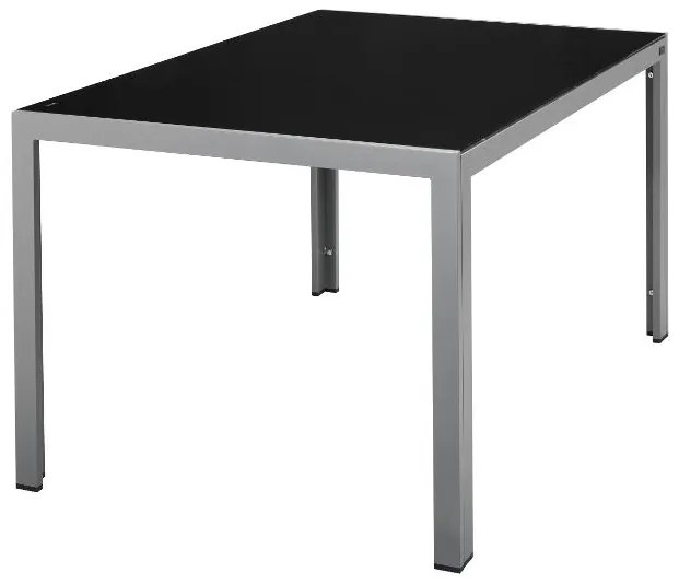 Livarno home Hliníkový záhradný stôl so sklenenou doskou Houston, sivý  (100371170)