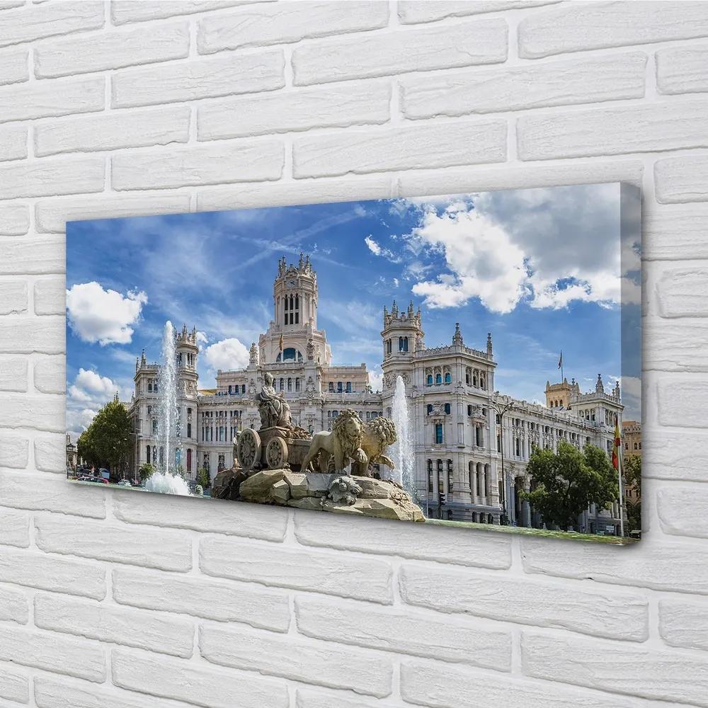 Obraz na plátne Spain Fountain Palace Madrid 100x50 cm