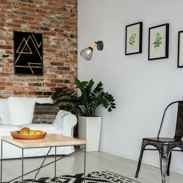 Rabalux 3147 - Nástenné bodové svietidlo FARFALLE 1xE14/25W/230V čierna/buk