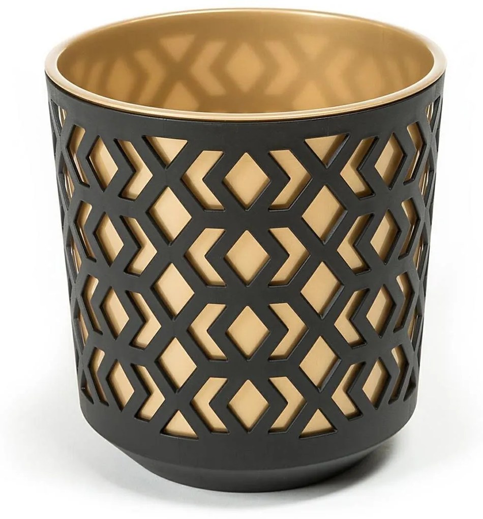 Kvetináč etnický 25x27 cm čierno-zlatý