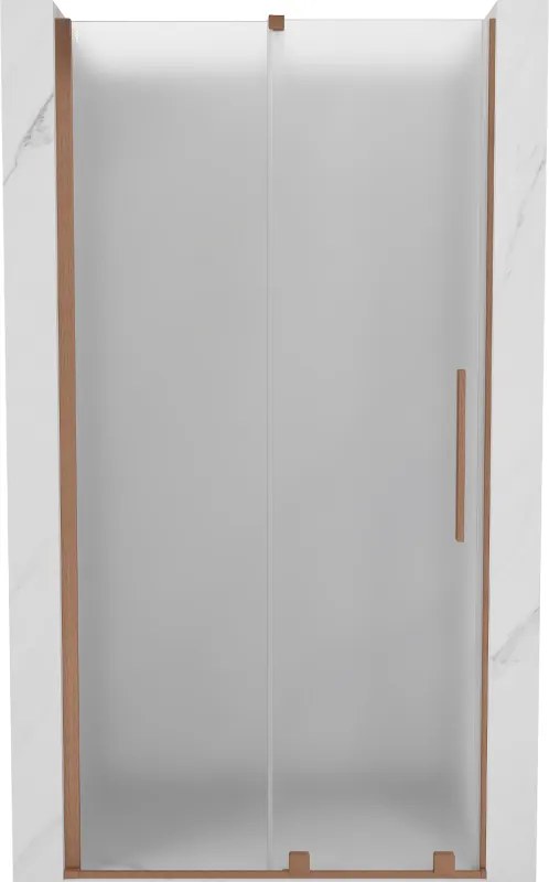 Mexen Velar, posuvné sprchové dvere do otvoru 110 cm, 8mm sklo námraza, medená matná, 871-110-000-31-65