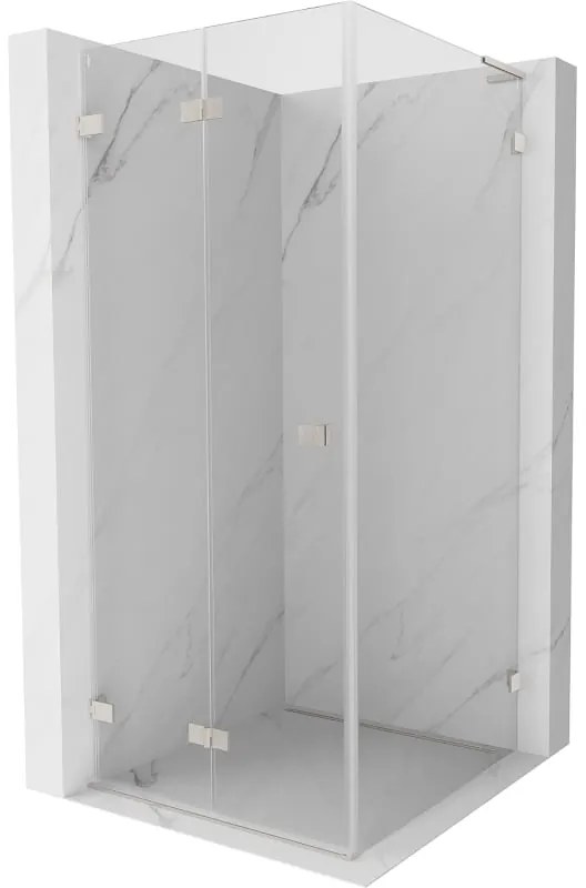 Mexen Lunar-F L, skladací sprchový kút ľavý 70 x 70 cm, 8mm číre sklo, oceľový profil, 836L-070-070-97-00-L