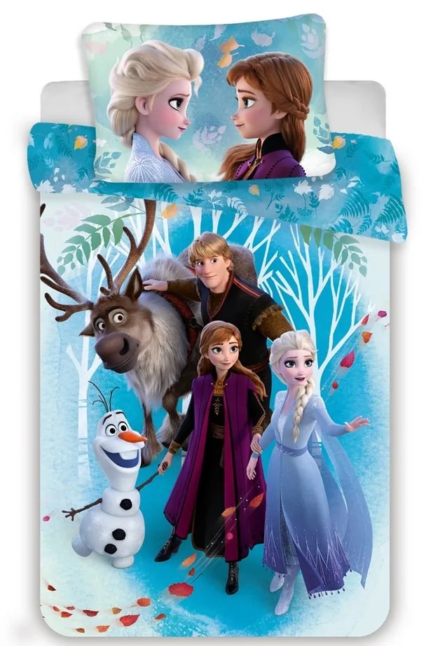 Jerry Fabrics Detské bavlnené obliečky Frozen 2 family, 140 x 200 cm, 70 x 90 cm