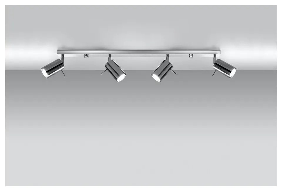 Stropné svietidlo v striebornej farbe Sollux Etna 4L
