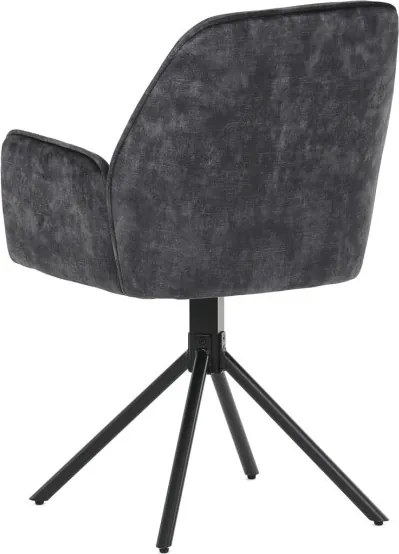 Jedálenská stolička zamatová, čierna HC-511 BK4