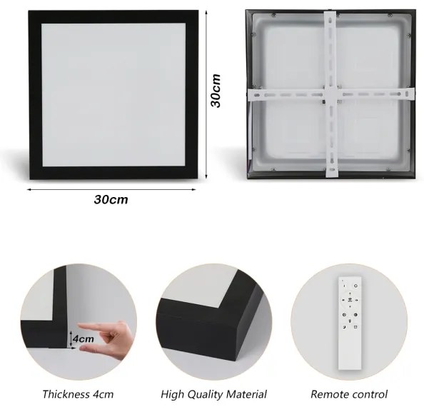 Brilagi-LED Stmievateľné kúpeľňové svietidlo FRAME SMART LED/24W/230V IP44 čierna+DO