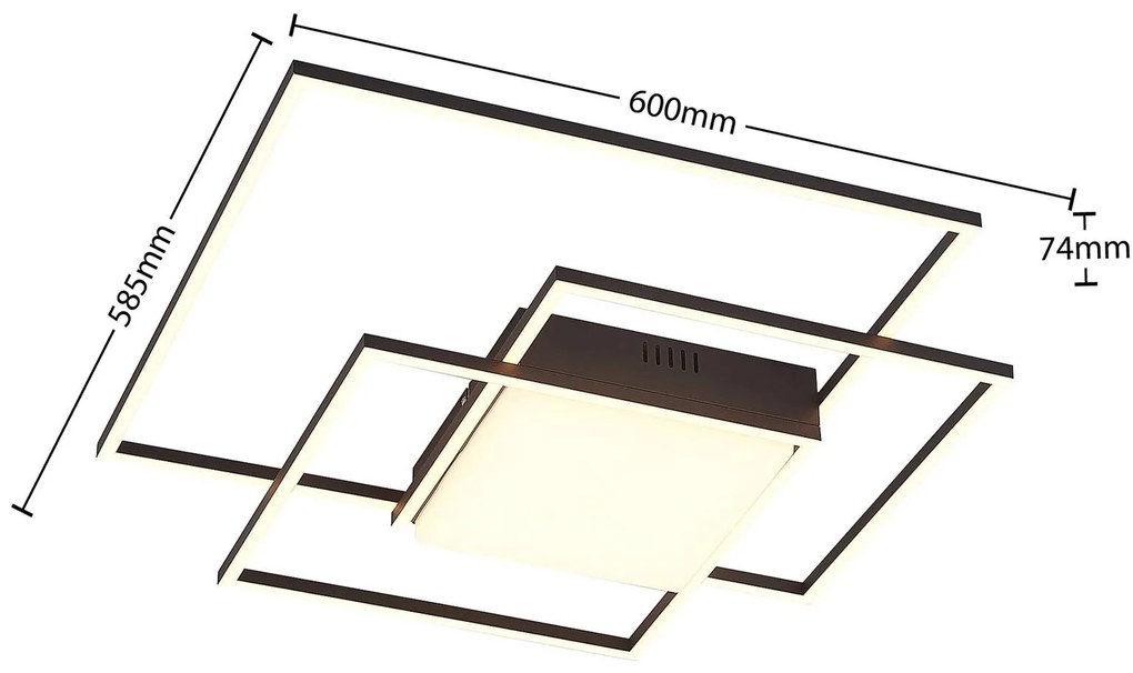 Lindby Nelinka stropné LED svetlo, čierna