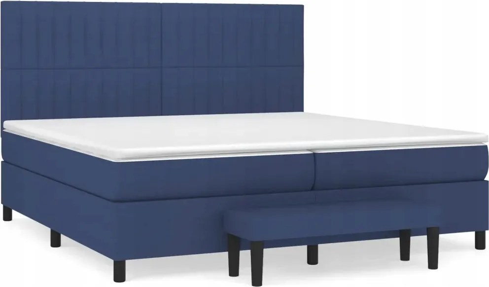vidaXL Kontinentálna posteľ s matracom, modrá, tkanina 200 x 200 cm