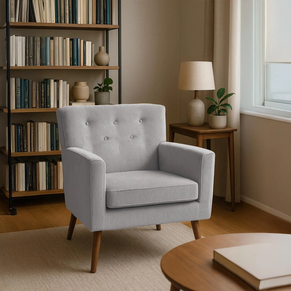 Kreslo Kioni látka cord - sivá