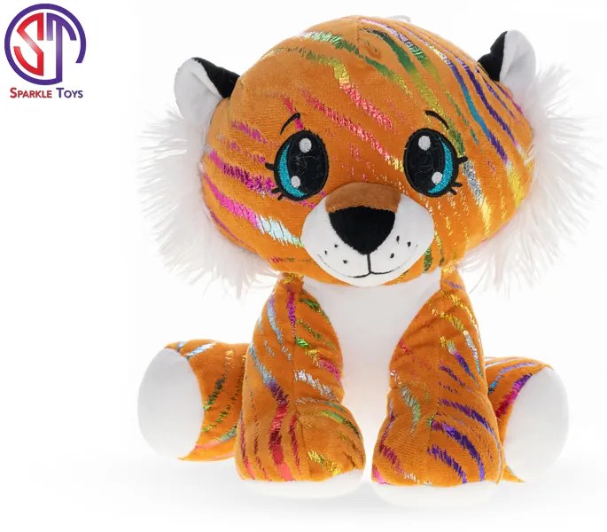 MICRO TRADING Tiger Star Sparkle plyšový oranžový 37cm