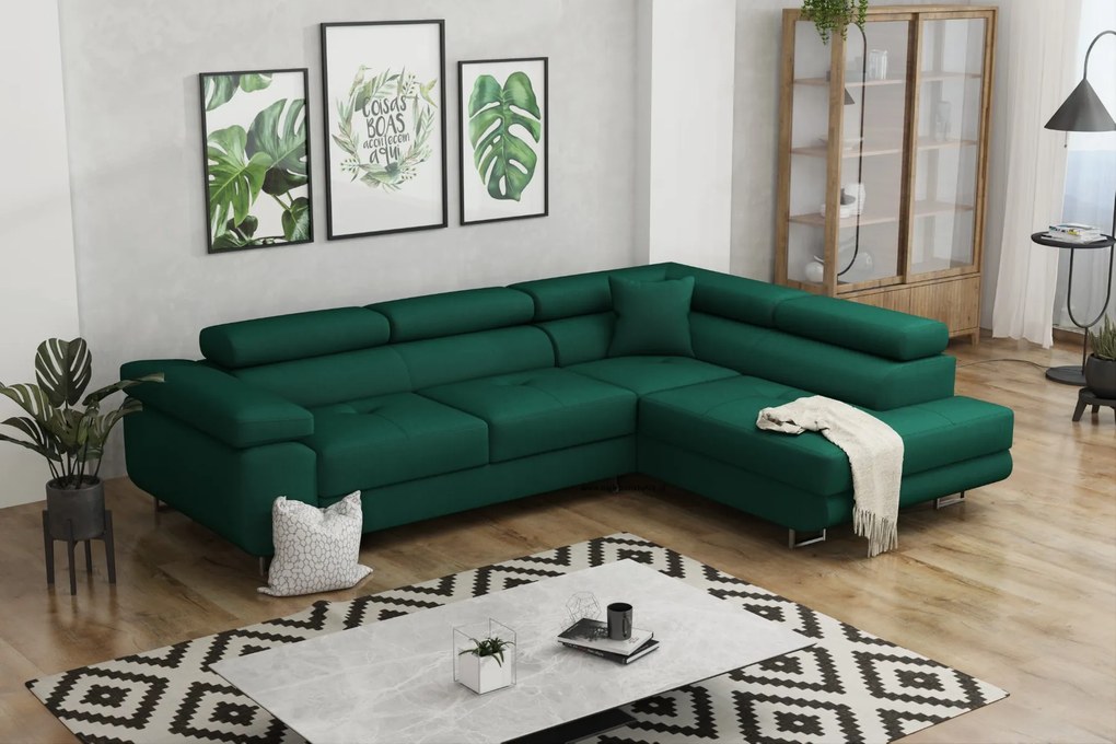 Rohová sedačka NOEL – rozkladacia, úložný priestor | 750 + farieb