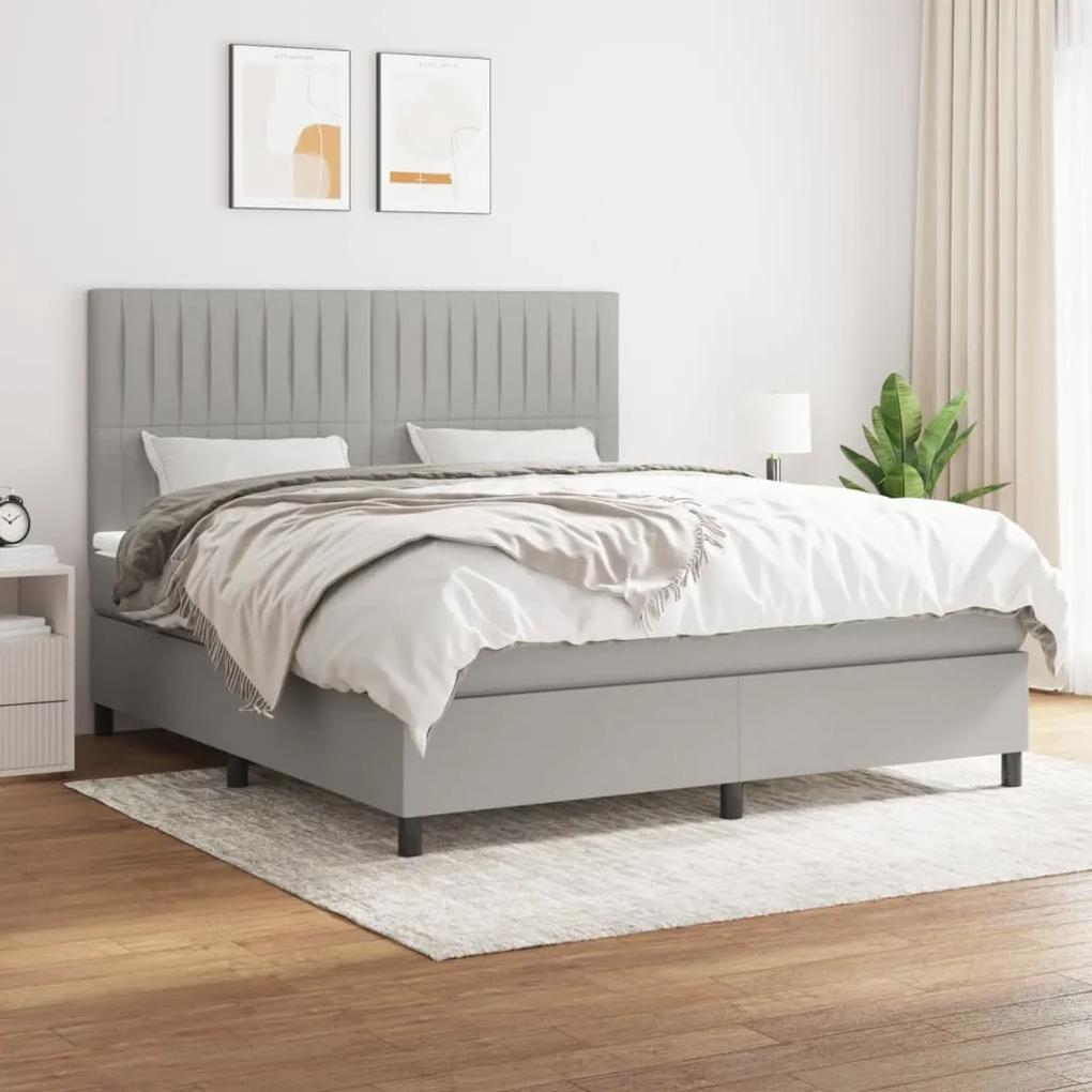 Boxspring posteľ s matracom svetlosivá 100x200 cm látka 3141945