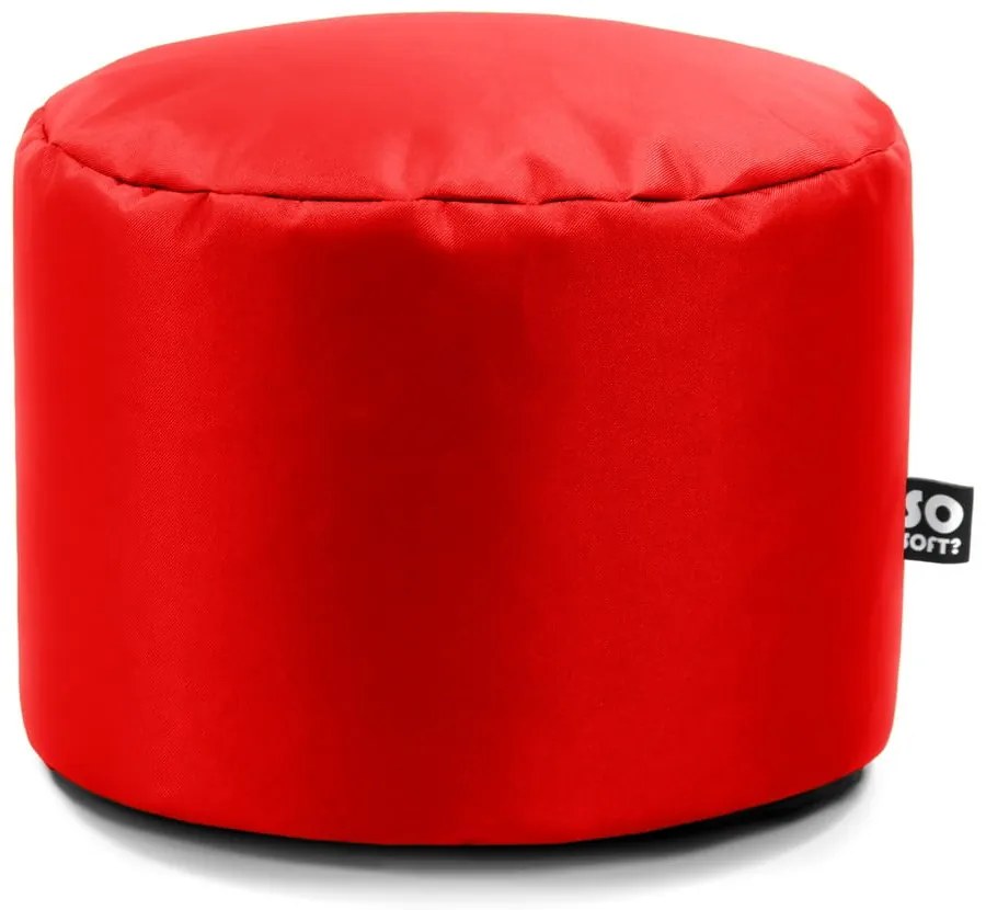 Červený detský sedací vak z imitácie kože Dot M – So Soft?