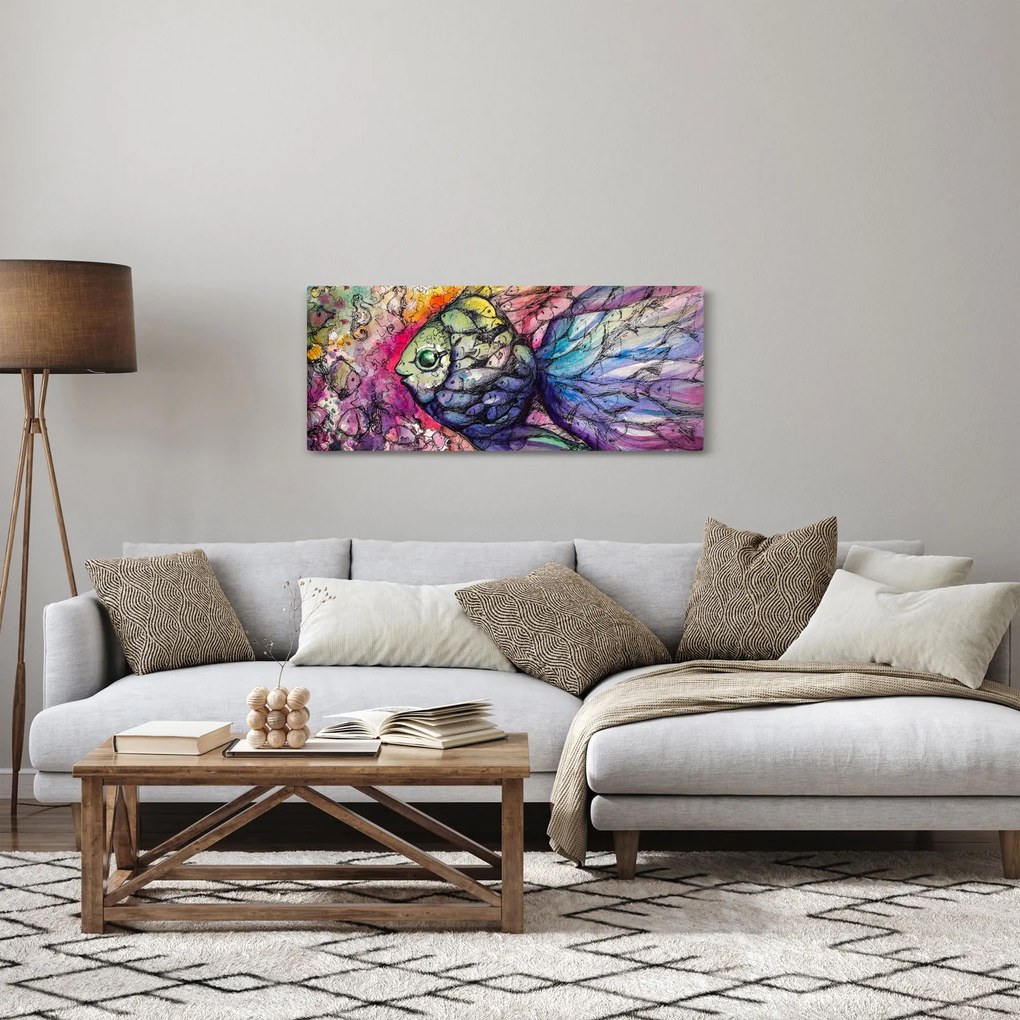 Obraz - Farebná rybička (120x50 cm)
