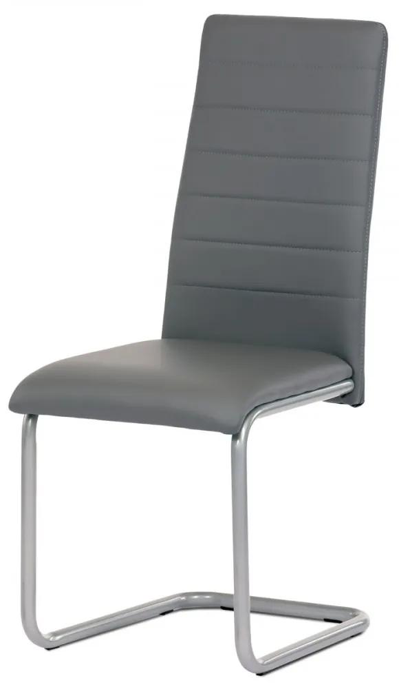 Jedálenská stolička ATLA — kov, ekokoža, viac farieb Čierna