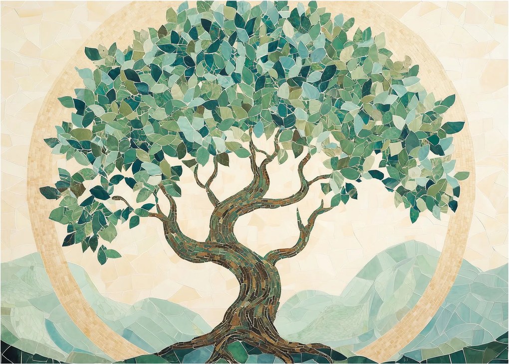 Obraz – Elegantná mozaika so stromom (70x50 cm)