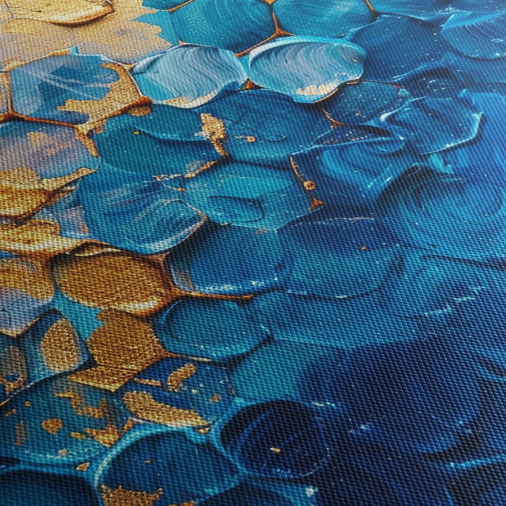 Obraz - Modrozlatá maľba (70x50 cm)