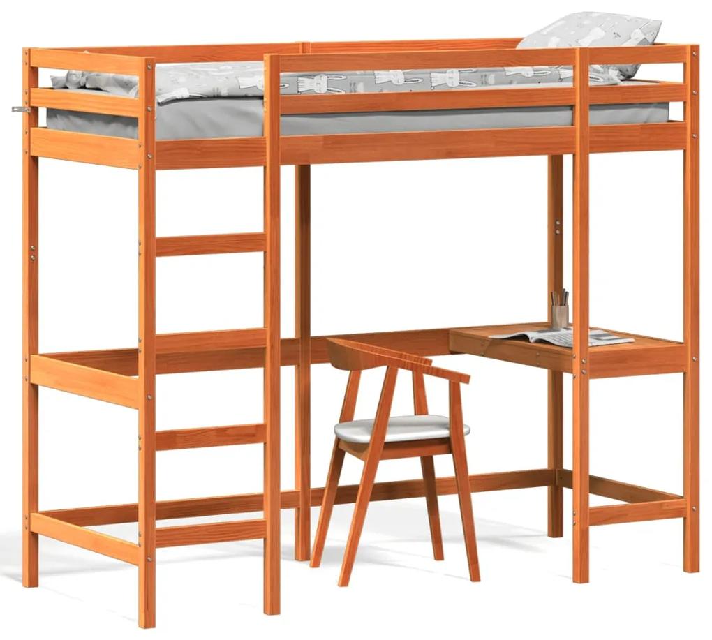 Posch. posteľ so stolom voskovo hnedá 80x200cm borovicový masív 842857