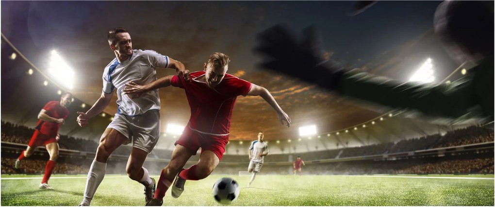 Obraz - Futbalisti v akcii (120x50 cm)