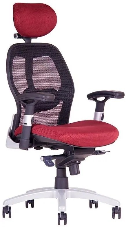 OFFICE PRO Kancelárska stolička SATURN NET vínová červená