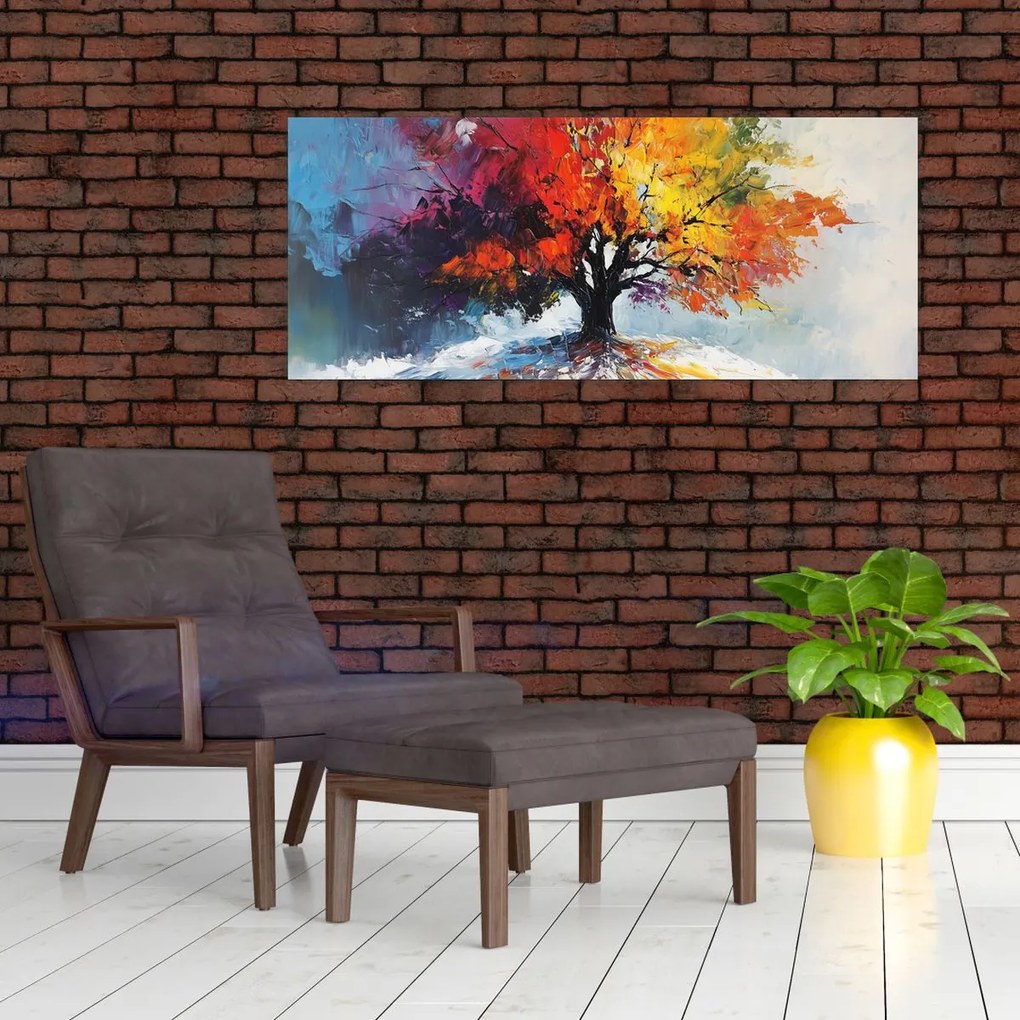 Obraz - Pestrofarebný strom (120x50 cm)