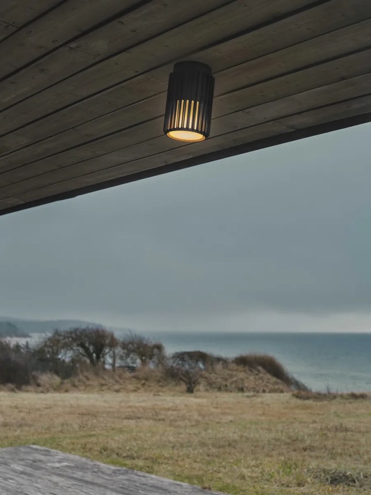 Nordlux Čierne vonkajšie stropné svietidlo Aludra 18 Seaside pre žiarovku E27 2118006203