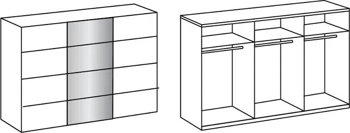 Šatníková skriňa Ernie, biela / zrkadlo