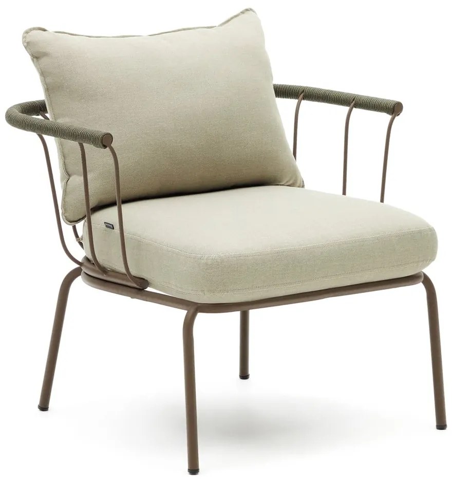 Svetlozelené kovové záhradné kreslo Salguer - Kave Home