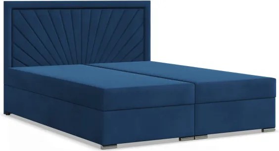 Manželská posteľ VICENZA Velvet 180×200 cm tmavomodrá